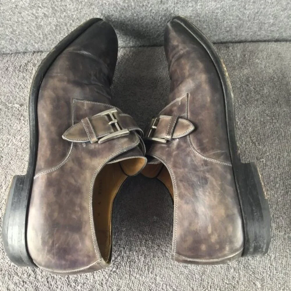 Magnanni Marco Men's Leather Monk Strap Slip‎ On Oxfords Dress Shoes Size 9M